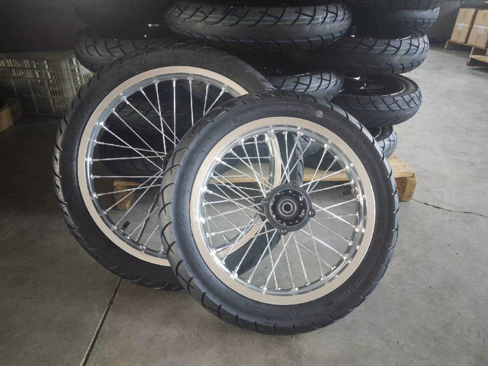 Yozma/Strike 17/14 supermoto wheelset black/chrome