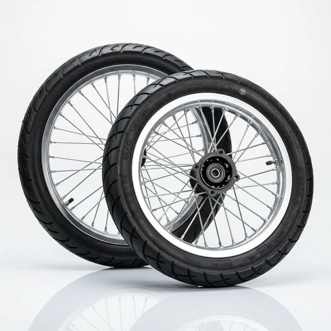 Yozma/Strike 17/14 supermoto wheelset black/chrome