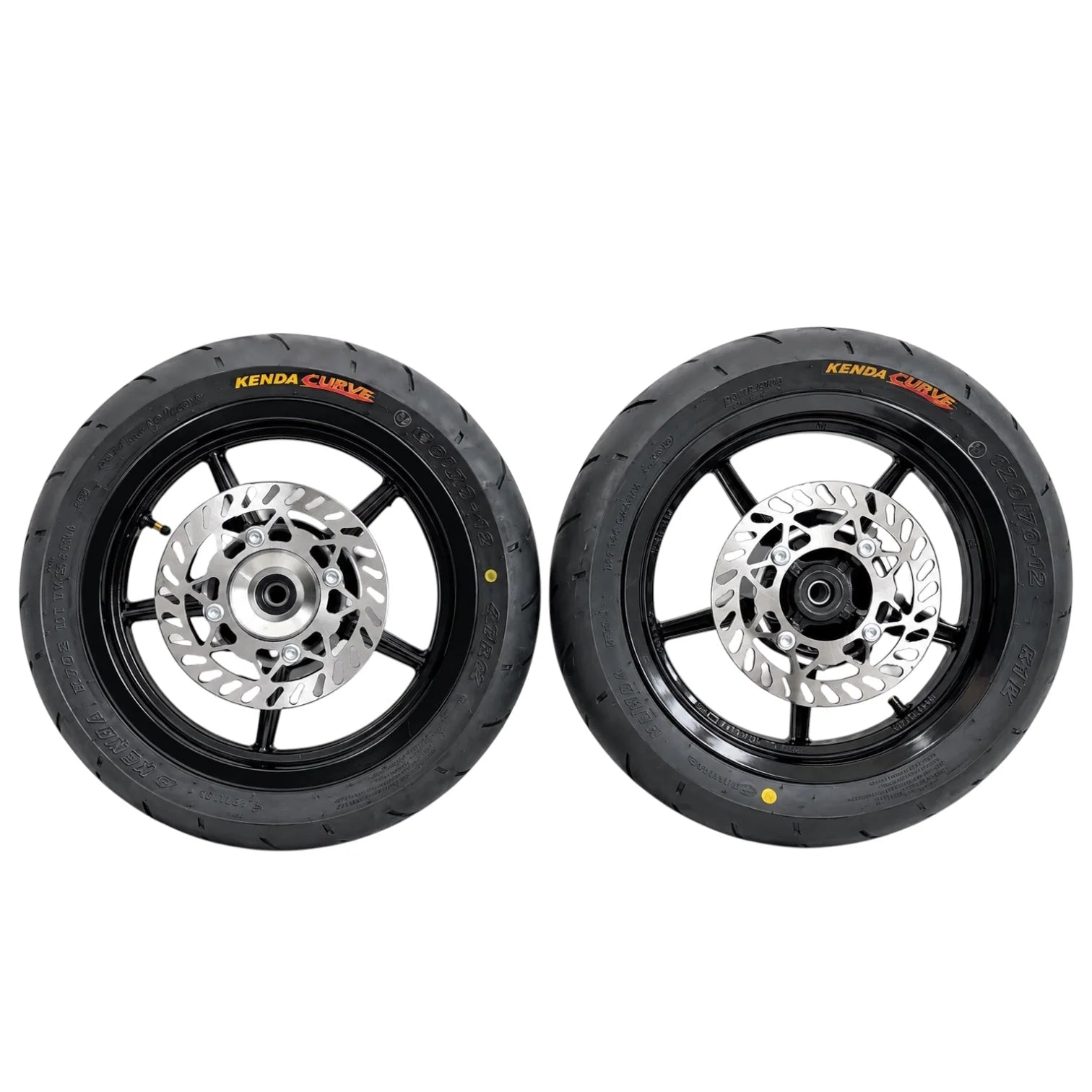 Black and chrome Tuttio Yozma Strike supermoto wheel set