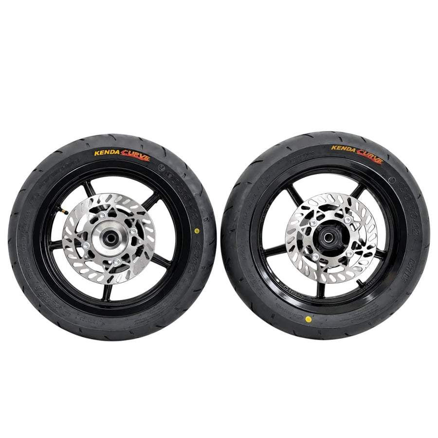 Black and chrome Tuttio Yozma Strike supermoto wheel set