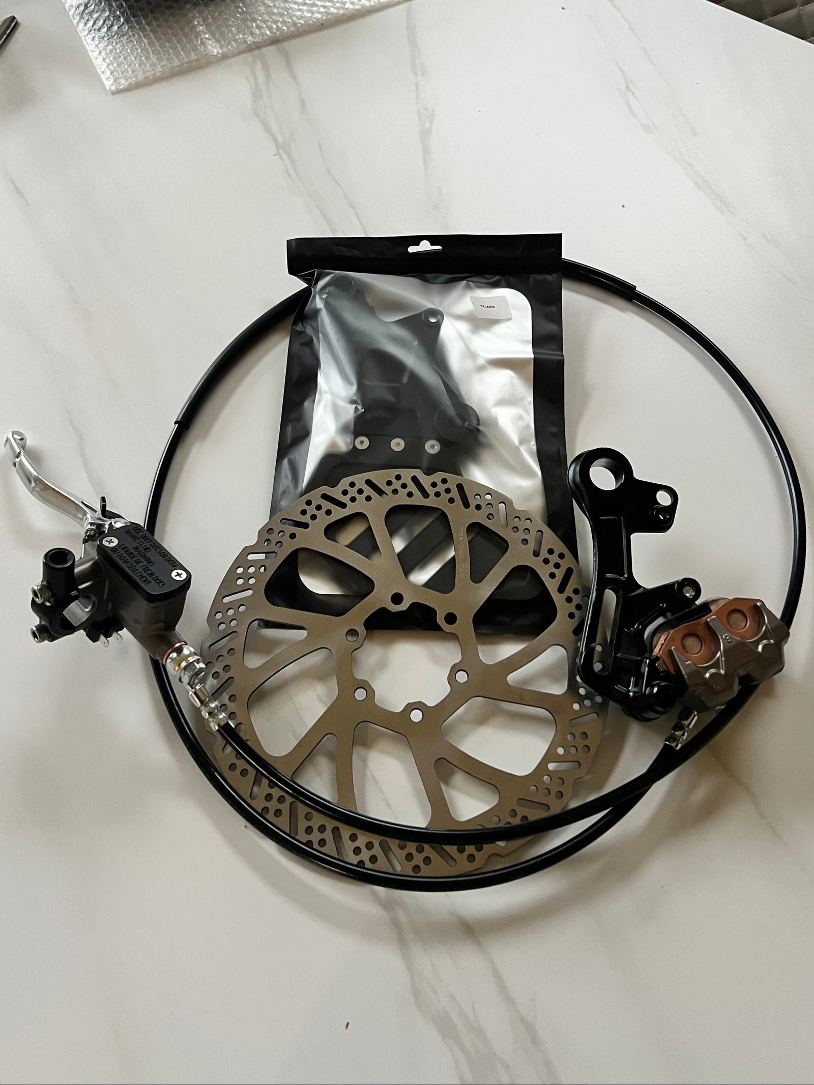 Black Talaria single-caliper brake mount rear view