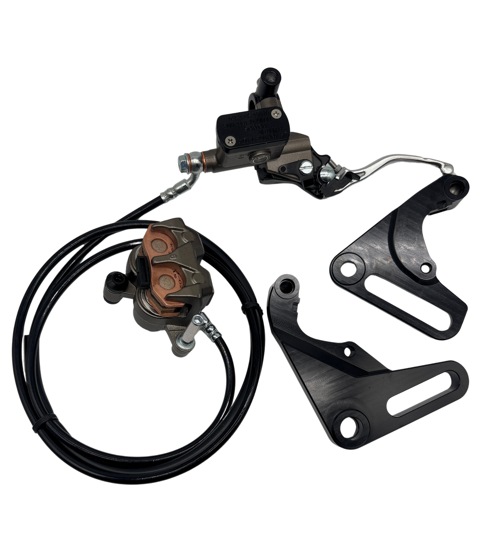 Ultra Bee-style rear brake kit components for mini e-motos